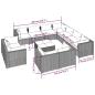Preview: 12-tlg. Garten-Lounge-Set mit Kissen Schwarz Poly Rattan