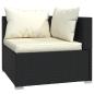 Preview: 4-tlg. Garten-Lounge-Set mit Auflagen Schwarz Poly Rattan