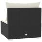 Preview: 3-Sitzer-Sofa mit Kissen Schwarz Poly Rattan