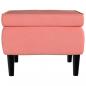 Preview: Hocker mit Holzbeinen Rosa Samt
