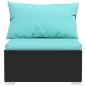 Preview: 7-tlg. Garten-Lounge-Set mit Kissen Poly Rattan Schwarz