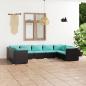 Preview: ARDEBO.de - 9-tlg. Garten-Lounge-Set mit Kissen Poly Rattan Schwarz