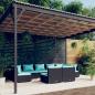 Preview: ARDEBO.de - 9-tlg. Garten-Lounge-Set mit Kissen Schwarz Poly Rattan