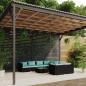 Preview: ARDEBO.de - 9-tlg. Garten-Lounge-Set mit Kissen Poly Rattan Schwarz