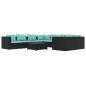 Preview: 9-tlg. Garten-Lounge-Set mit Kissen Poly Rattan Schwarz