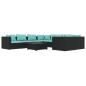 Preview: 9-tlg. Garten-Lounge-Set mit Kissen Poly Rattan Schwarz