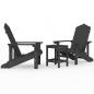 Preview: Adirondack-Gartenstühle mit Tisch HDPE Anthrazit