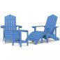 Preview: Adirondack-Gartenstühle mit Hocker & Tisch HDPE Aquamarin