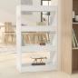 Preview: ARDEBO.de - Bücherregal/Raumteiler Hochglanz-Weiß 60x30x103cm Holzwerkstoff