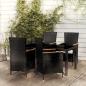 Preview: ARDEBO.de - 5-tlg. Garten-Essgruppe mit Kissen Poly Rattan Schwarz