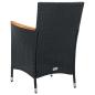 Preview: 5-tlg. Garten-Essgruppe mit Kissen Poly Rattan Schwarz