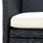 Preview: 5-tlg. Garten-Essgruppe mit Kissen Poly Rattan Schwarz
