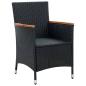 Preview: 5-tlg. Garten-Essgruppe mit Kissen Poly Rattan Schwarz