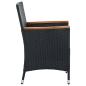 Preview: 5-tlg. Garten-Essgruppe mit Kissen Poly Rattan Schwarz