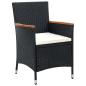 Preview: 5-tlg. Garten-Essgruppe mit Kissen Poly Rattan Schwarz