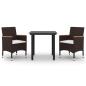 Preview: 3-tlg. Garten-Essgruppe mit Auflagen Poly Rattan und Glas