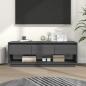 Preview: ARDEBO.de - TV-Schrank Grau 110,5x34x40 cm Massivholz Kiefer