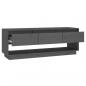 Preview: TV-Schrank Grau 110,5x34x40 cm Massivholz Kiefer
