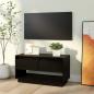 Preview: TV-Schrank Schwarz 74x34x40 cm Massivholz Kiefer