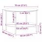 Preview: Beistelltisch Schwarz und Weiße Marmor-Optik 70 cm Hartglas