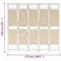 Preview: 5-tlg. Raumteiler Creme 175x165 cm Stoff