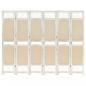 Preview: ARDEBO.de - 6-tlg. Raumteiler Creme 210x165 cm Stoff