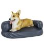 Preview: Hundebett Ergonomisch Schaumstoff Dunkelblau 60x42cm Kunstleder