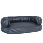 Preview: Hundebett Ergonomisch Schaumstoff Dunkelblau 75x53cm Kunstleder