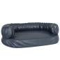 Preview: Hundebett Ergonomisch Schaumstoff Dunkelblau 75x53cm Kunstleder