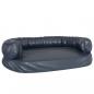 Preview: Hundebett Ergonomisch Schaumstoff Dunkelblau 88x65cm Kunstleder