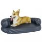 Preview: Hundebett Ergonomisch Schaumstoff Dunkelblau 88x65cm Kunstleder