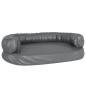 Preview: Hundebett Ergonomisch Schaumstoff Grau 75x53 cm Kunstleder
