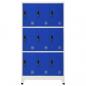Preview: Schließfachschrank Grau und Blau 90x45x180 cm Stahl