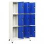 Preview: Schließfachschrank Grau und Blau 90x45x180 cm Stahl