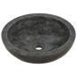 Preview: Waschtisch mit Marmorwaschbecken Schwarz Massivholz Teak
