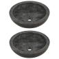 Preview: Waschtisch mit Marmorwaschbecken Schwarz Massivholz Teak