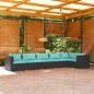 Preview: ARDEBO.de - 6-tlg. Garten-Lounge-Set mit Kissen Poly Rattan Schwarz