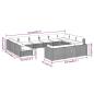 Preview: 13-tlg. Garten-Lounge-Set mit Kissen Schwarz Poly Rattan