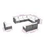 Preview: 9-tlg. Garten-Lounge-Set mit Kissen Poly Rattan Schwarz
