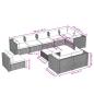 Preview: 10-tlg. Garten-Lounge-Set mit Kissen Poly Rattan Schwarz