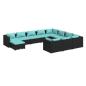 Preview: 11-tlg. Garten-Lounge-Set mit Kissen Poly Rattan Schwarz