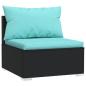 Preview: 11-tlg. Garten-Lounge-Set mit Kissen Poly Rattan Schwarz
