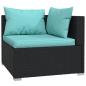 Preview: 13-tlg. Garten-Lounge-Set mit Kissen Schwarz Poly Rattan