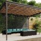 Preview: ARDEBO.de - 12-tlg. Garten-Lounge-Set mit Kissen Poly Rattan Schwarz