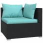 Preview: 12-tlg. Garten-Lounge-Set mit Kissen Poly Rattan Schwarz