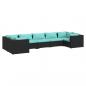Preview: 7-tlg. Garten-Lounge-Set mit Kissen Poly Rattan Schwarz