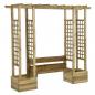 Preview: Garten-Pergola mit Bank & Pflanzkübeln Kiefernholz Imprägniert