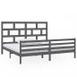 Preview: Massivholzbett Grau Kiefer 200x200 cm