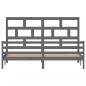 Preview: Massivholzbett Grau Kiefer 200x200 cm