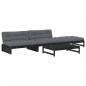 Preview: 4-tlg. Garten-Lounge-Set mit Kissen Schwarz Massivholz